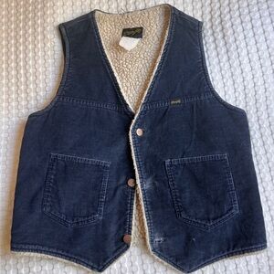 Blue Vest with Sherpa Lining